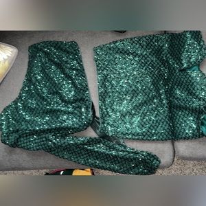 2 piece off the shoulder sequin dress